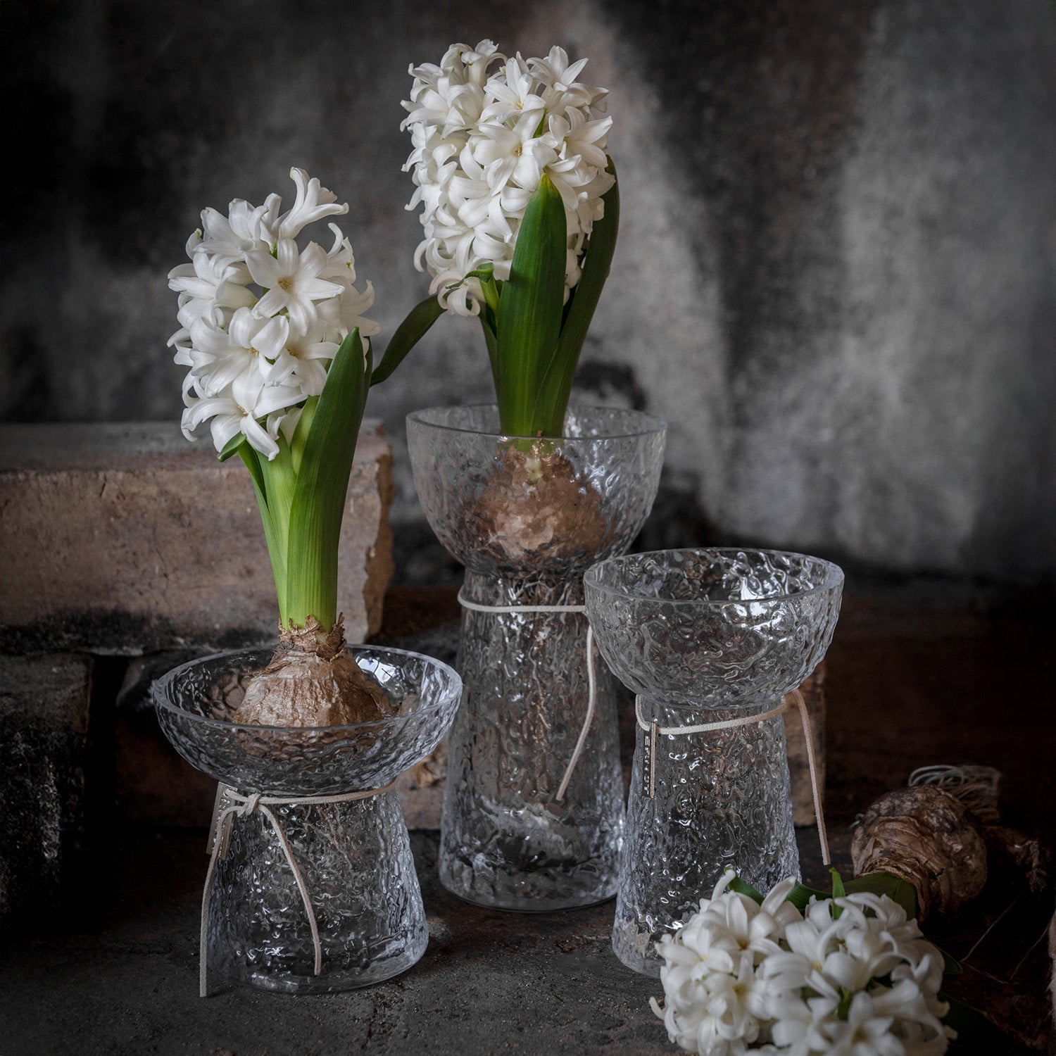 Hyazinthenvase aus Glas - strukturiert