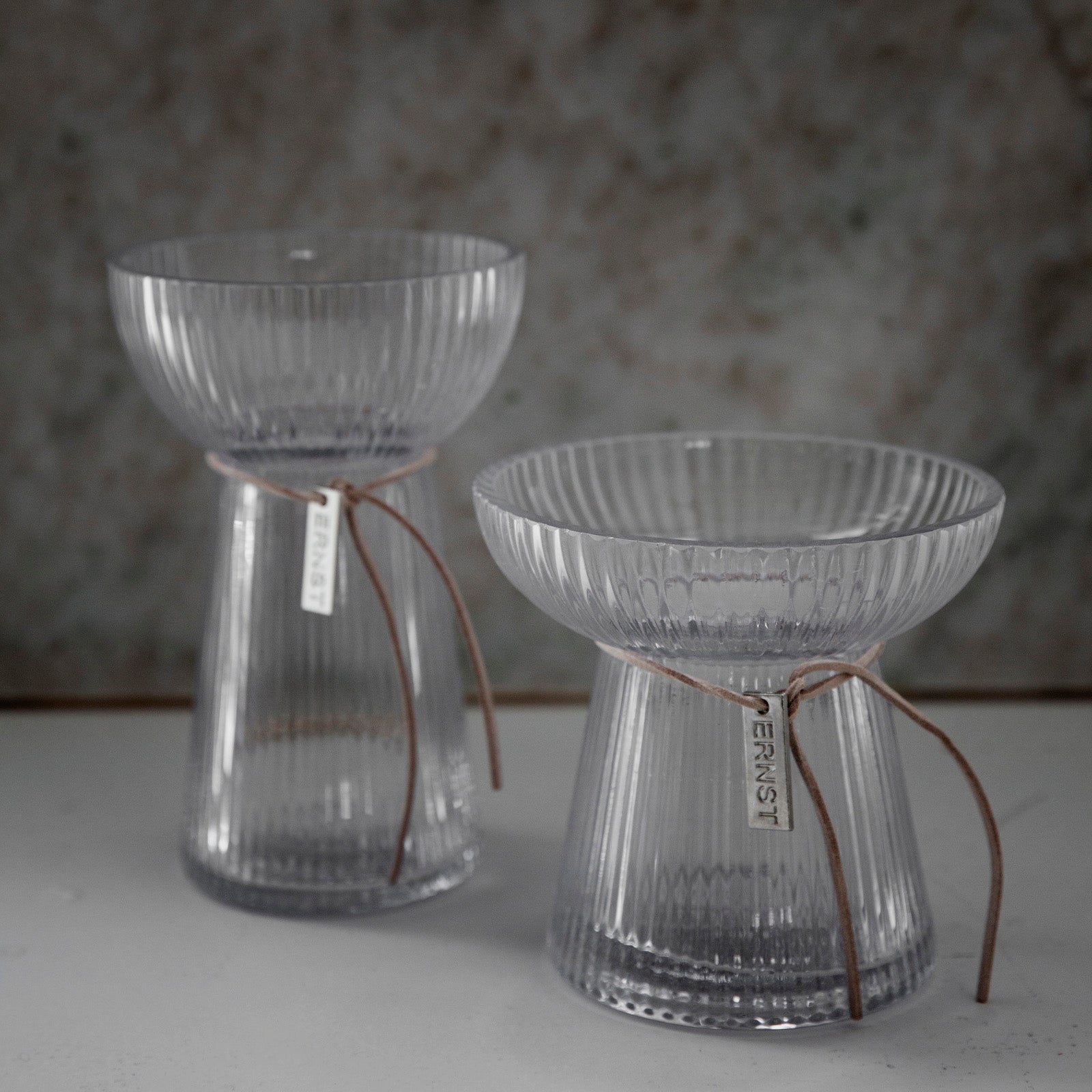 Hyazinthenvase aus Glas - riffle