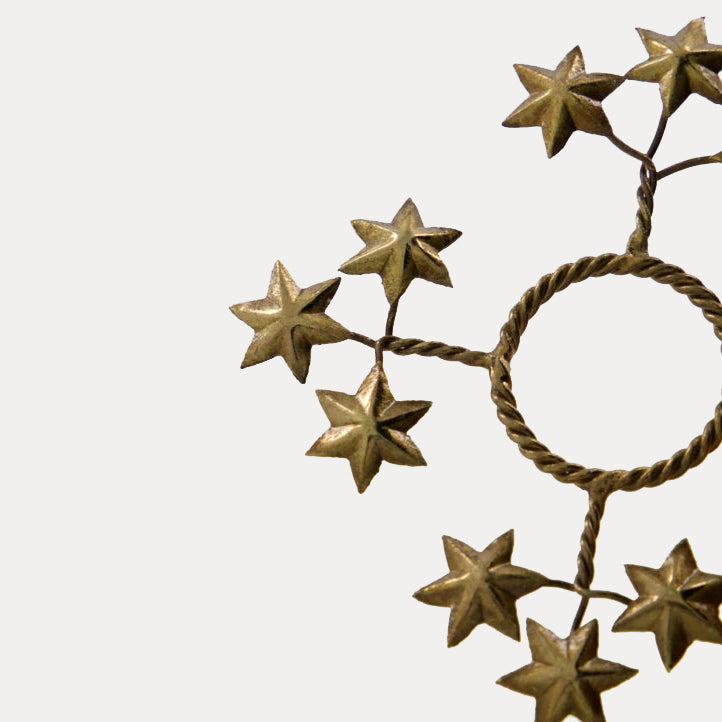 Kerzenring Star - golden