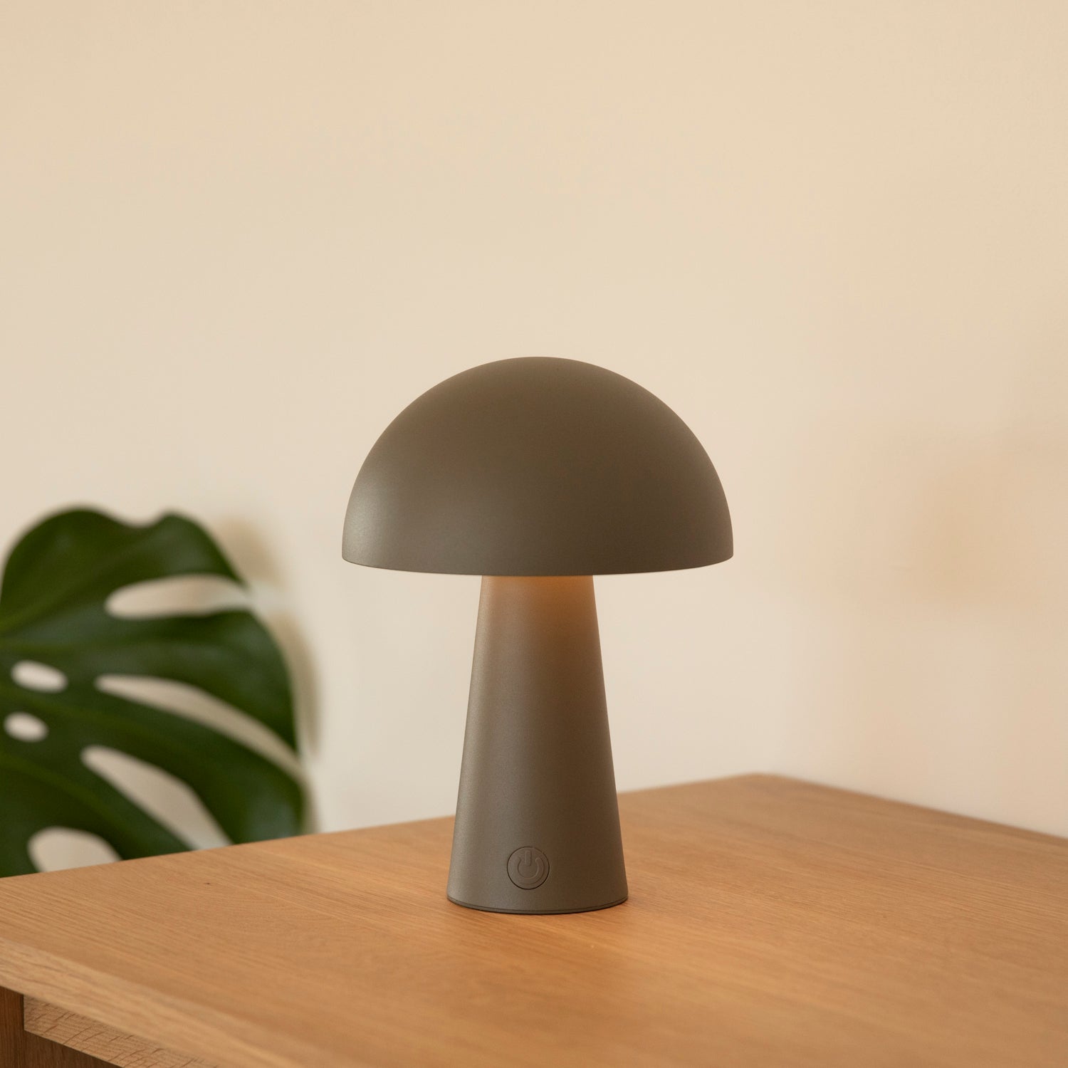 LED Tischlampe Pilz outdoor - taupe