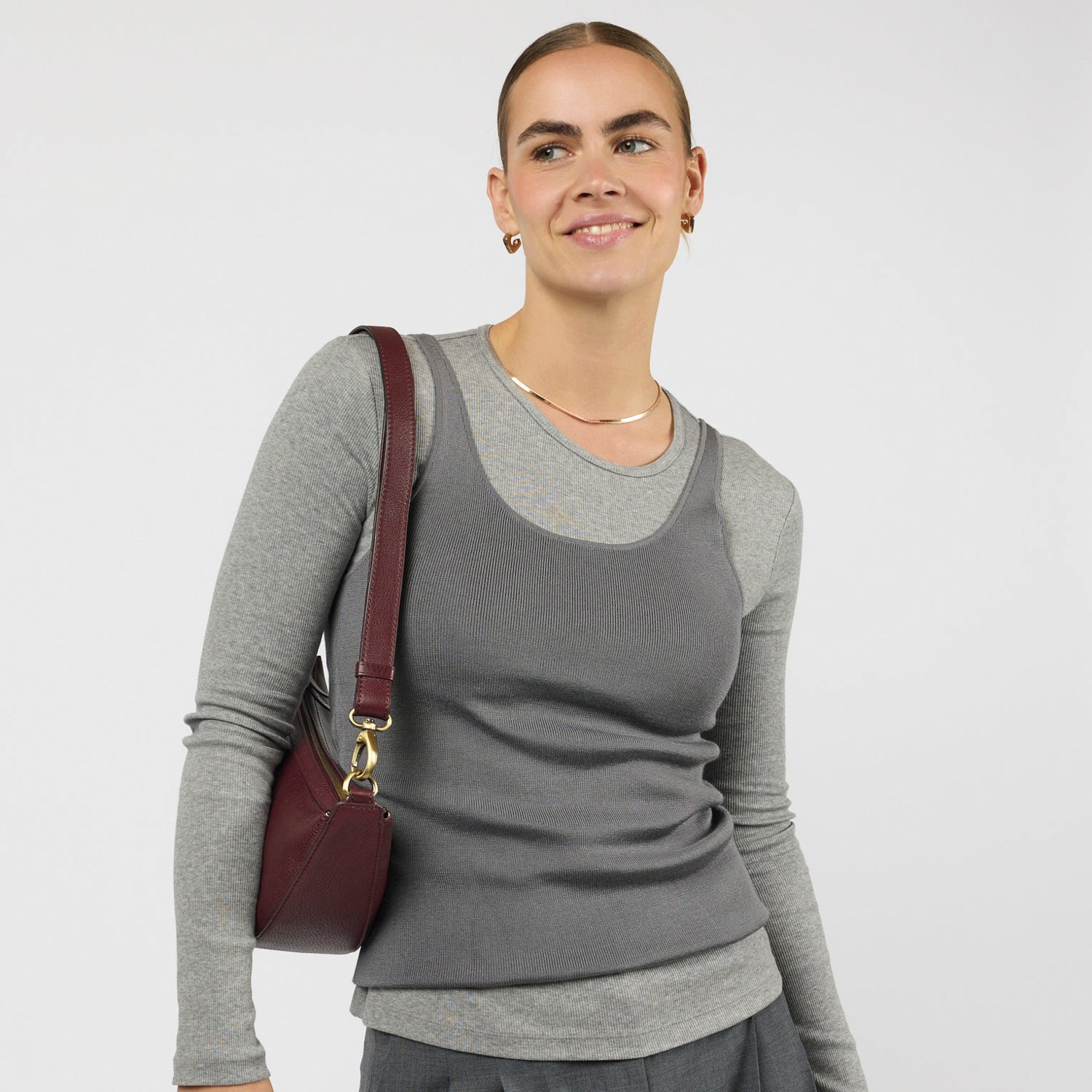 Leo Tasche - Leder Dark Cherry