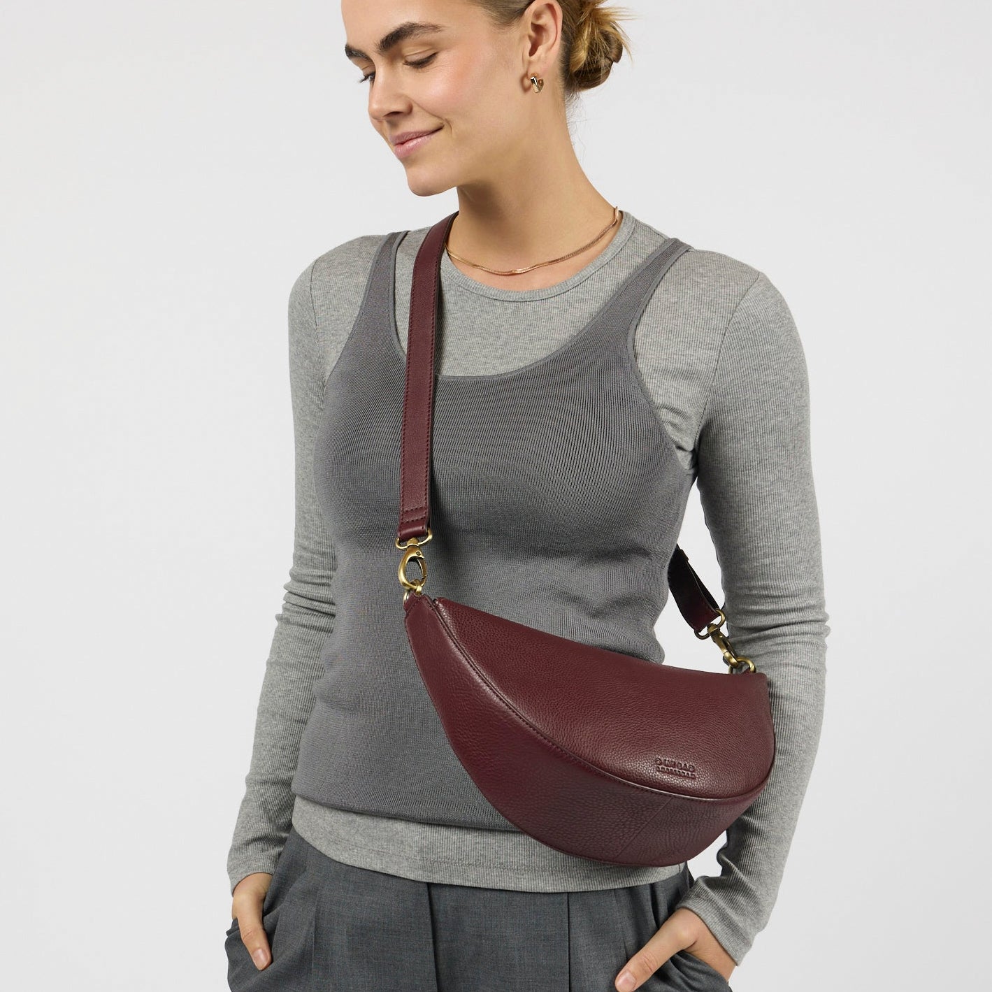 Leo Tasche - Leder Dark Cherry