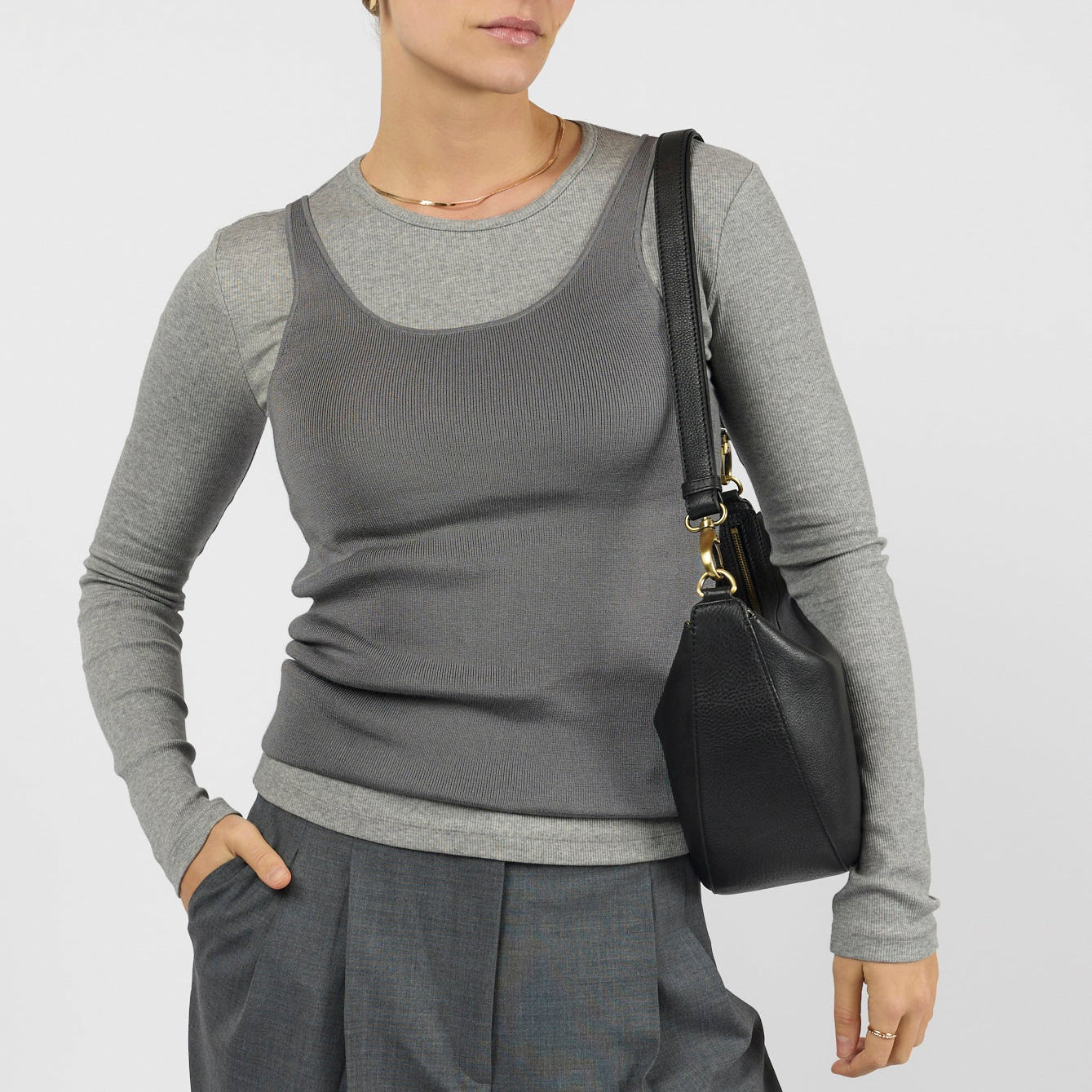 Leo Maxi Tasche - Leder Schwarz