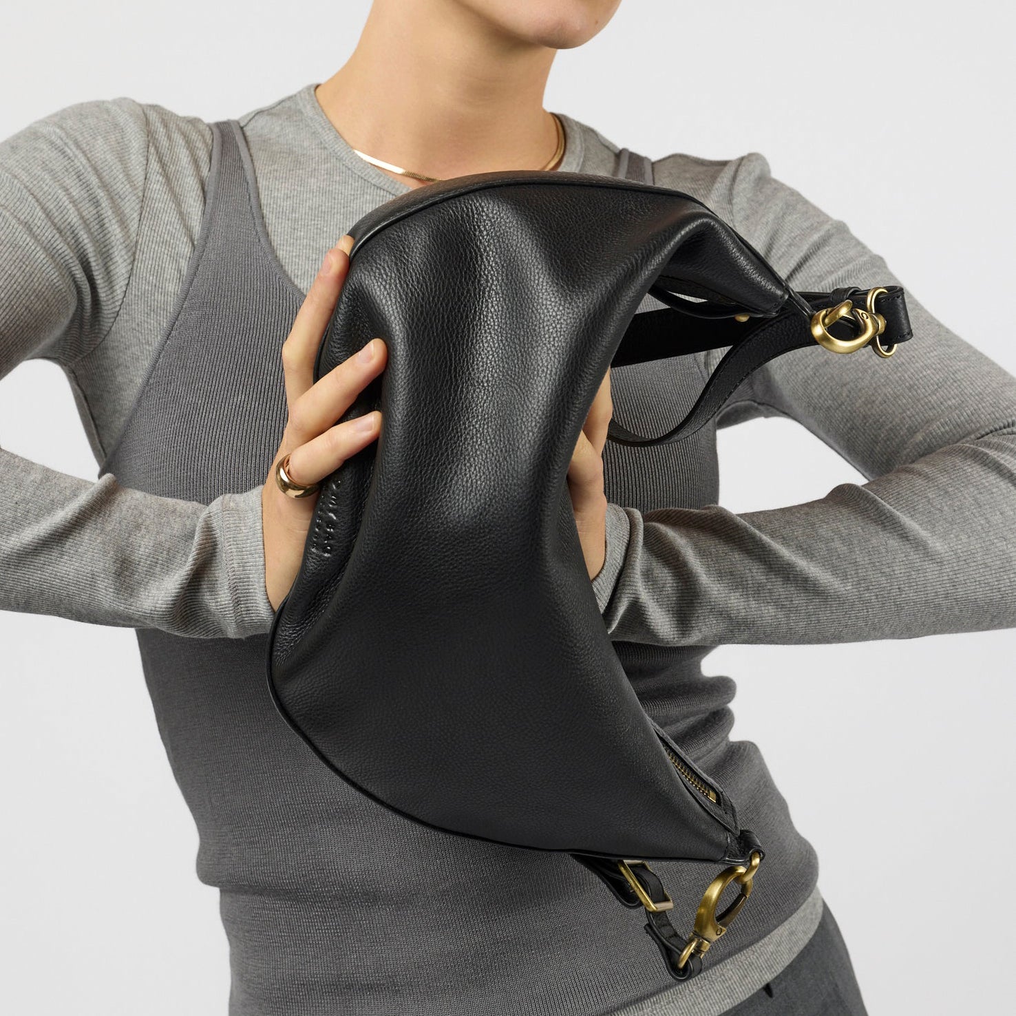 Leo Maxi Tasche - Leder Schwarz