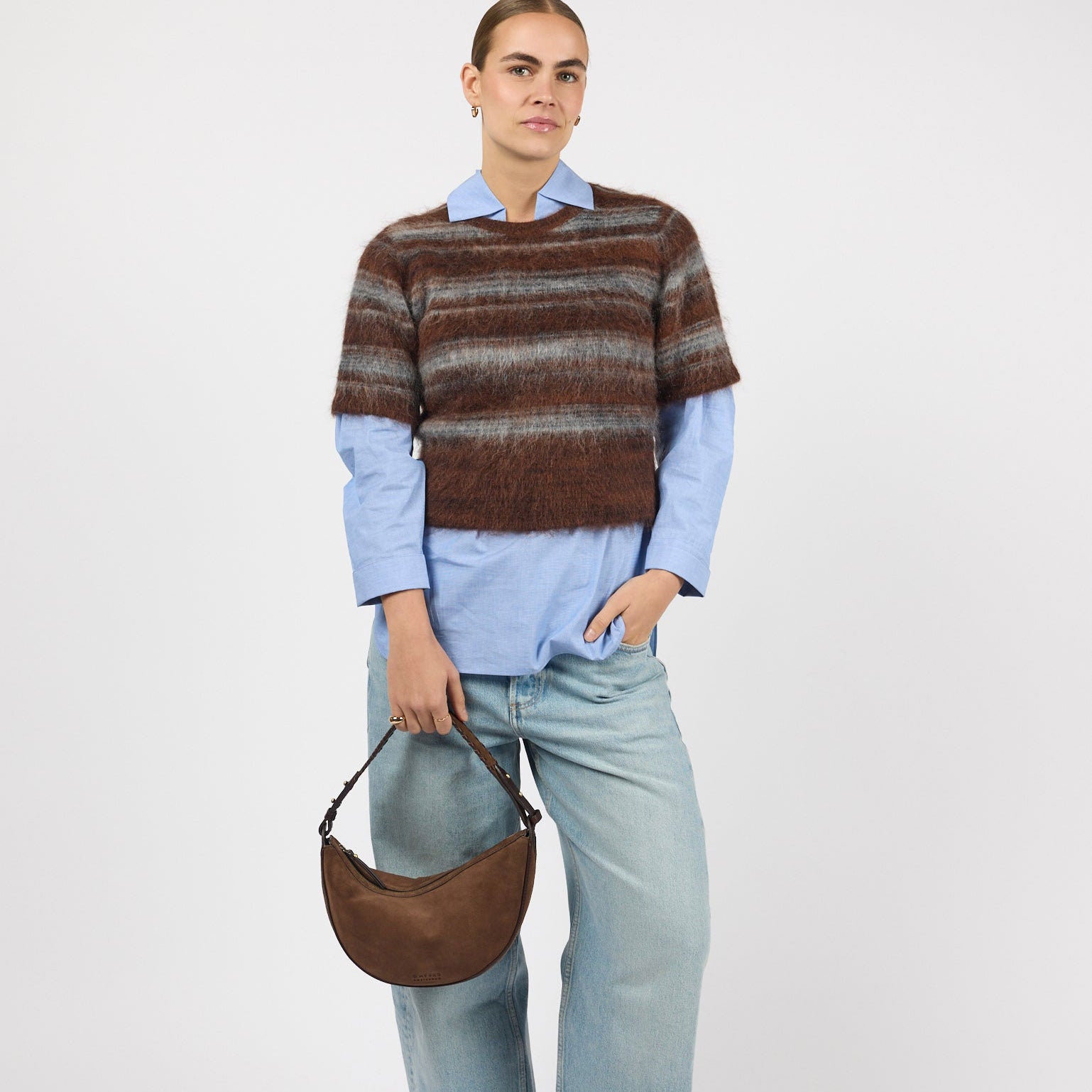 Leo Tasche - Suede Leder Chocolate