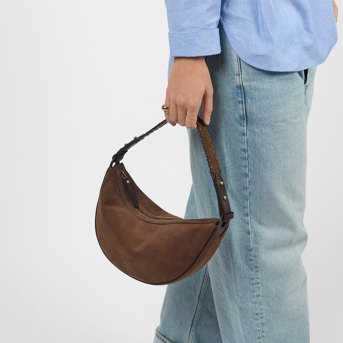 Leo Tasche - Suede Leder Chocolate