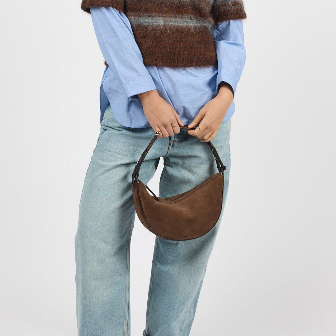 Leo Tasche - Suede Leder Chocolate