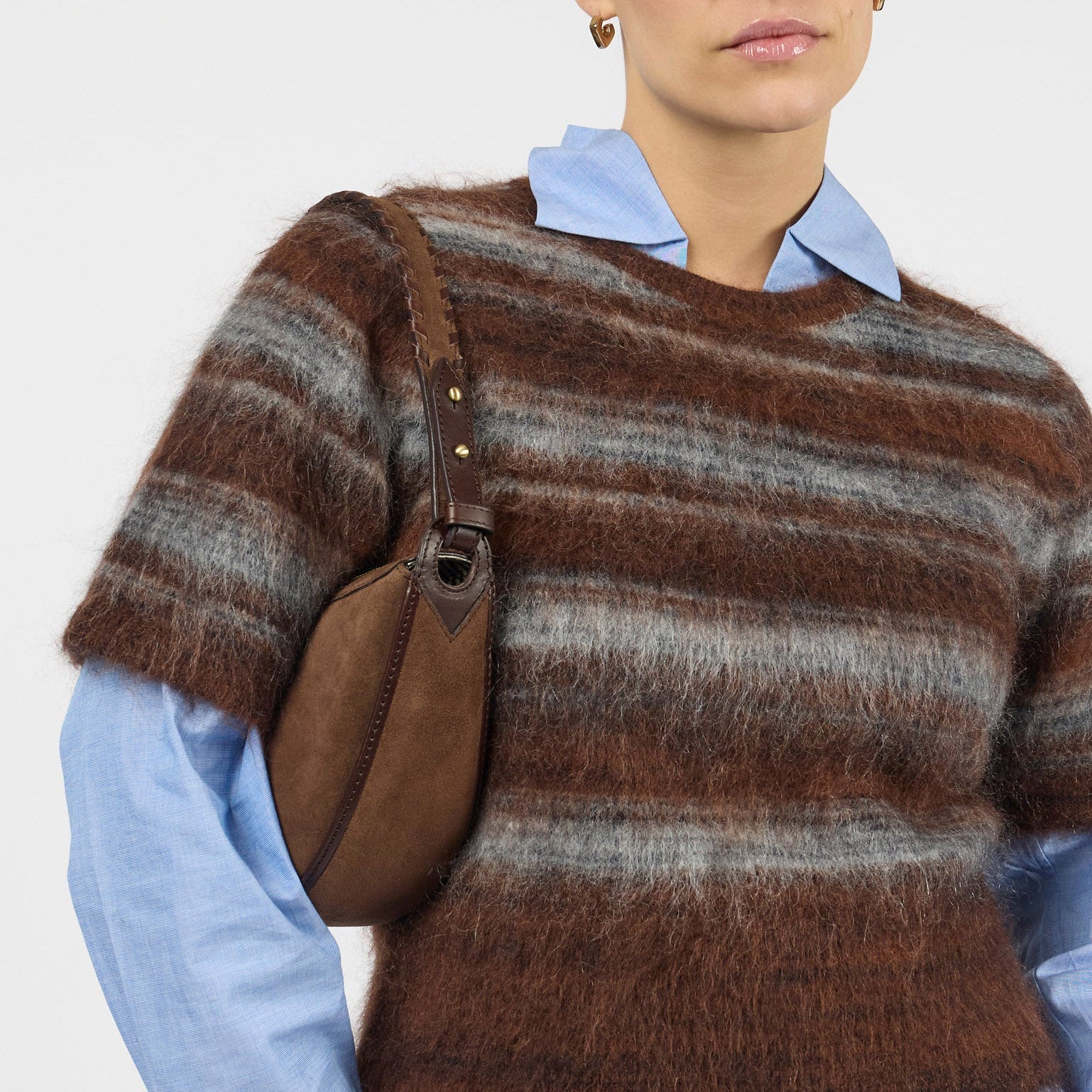 Leo Tasche - Suede Leder Chocolate