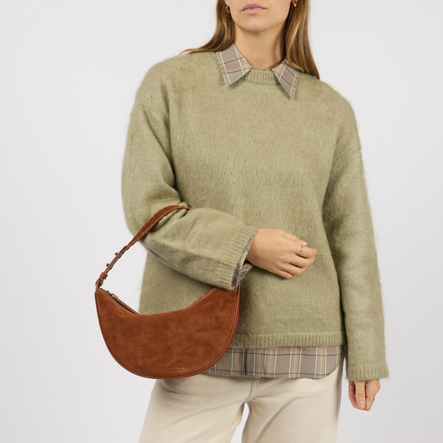 Leo Tasche - Suede Leder Cognac