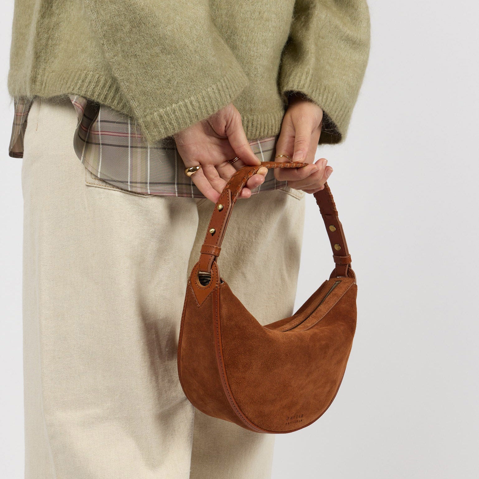 Leo Tasche - Suede Leder Cognac