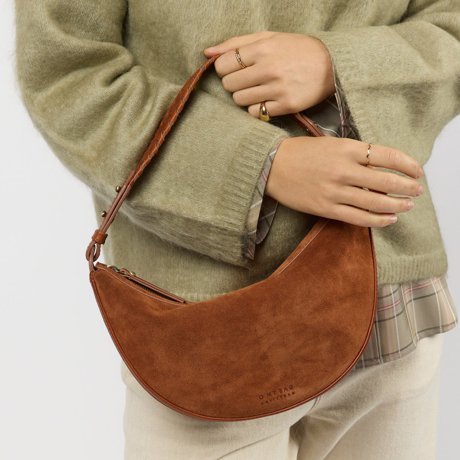 Leo Tasche - Suede Leder Cognac