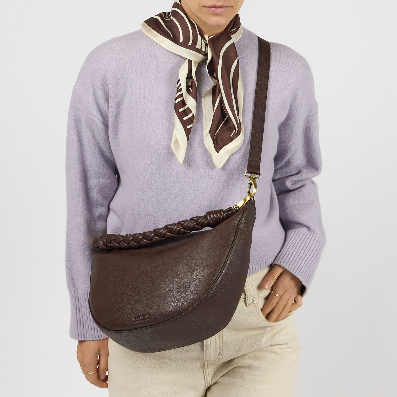 Leo Maxi Tasche - Leder Chocolate mit 2 Straps