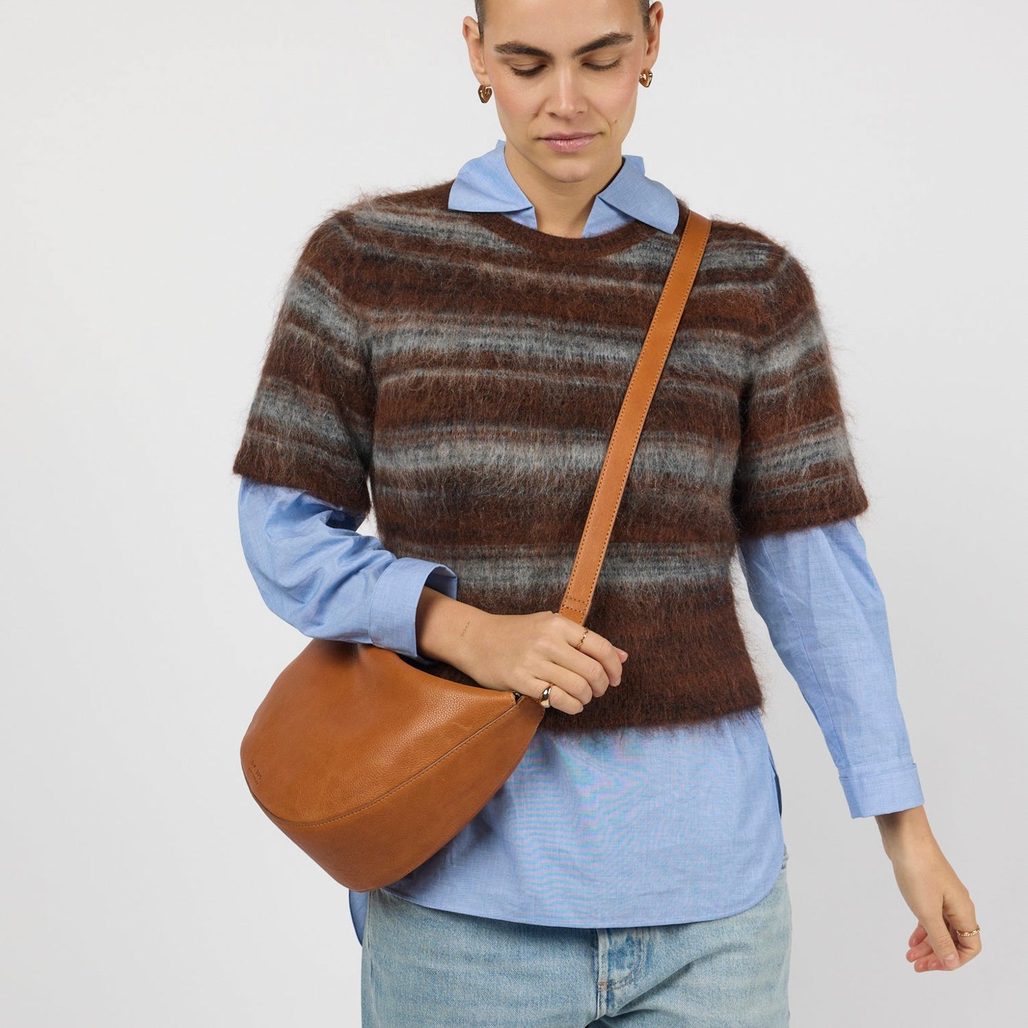 Leo Maxi Tasche - Leder Cognac