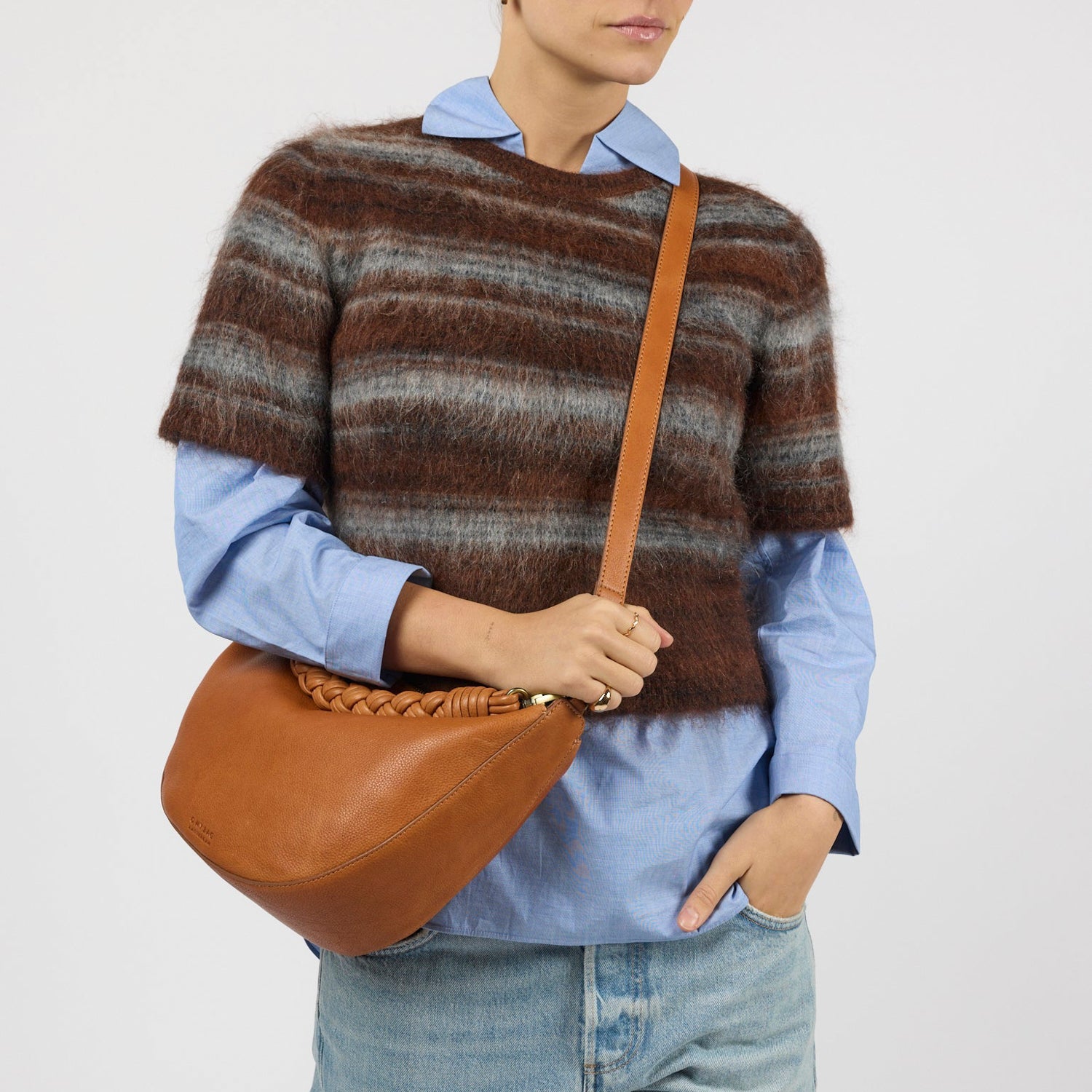 Leo Maxi Tasche - Leder Cognac mit 2 Straps