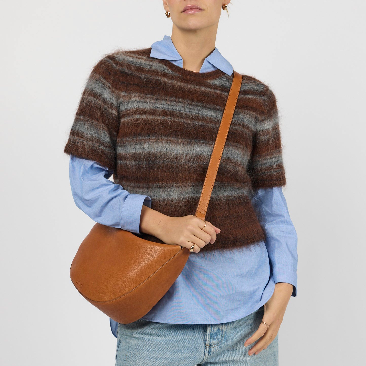 Leo Maxi Tasche - Leder Cognac