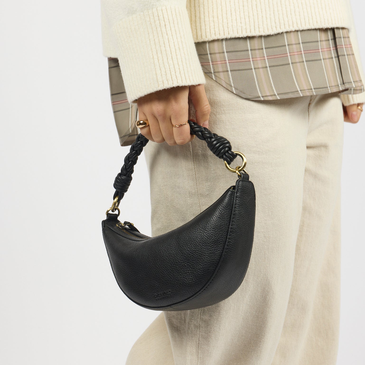 Leo Mini Tasche - Leder Schwarz mit 2 Straps