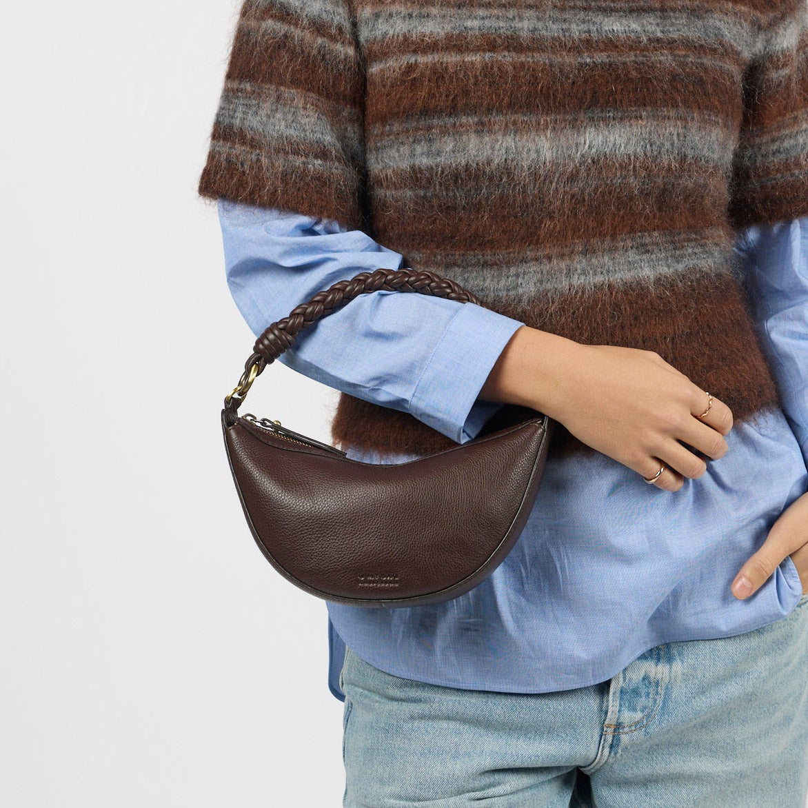 Leo Mini Tasche - Leder Chocolate mit 2 Straps