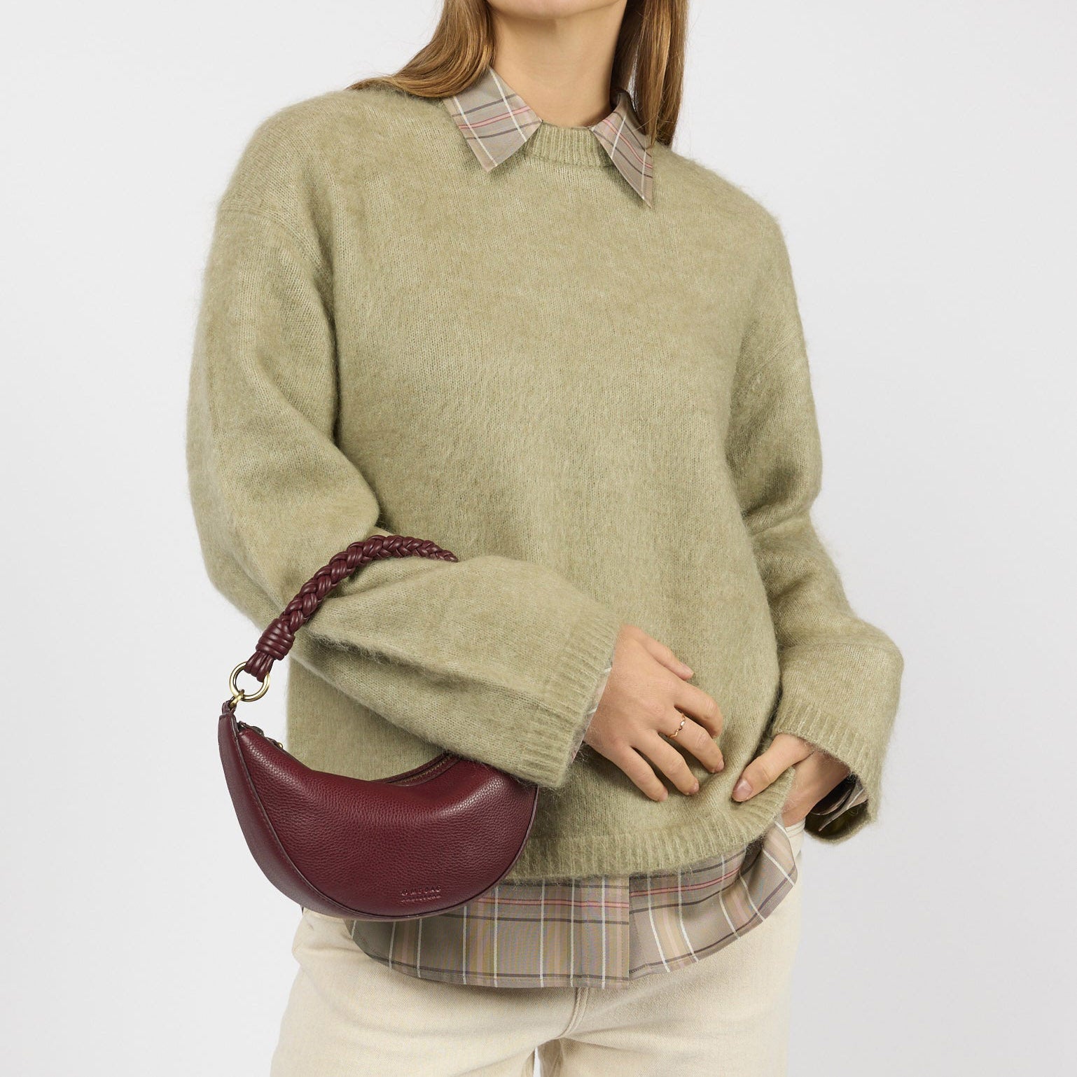 Leo Mini Tasche - Leder Dark Cherry mit 2 Straps