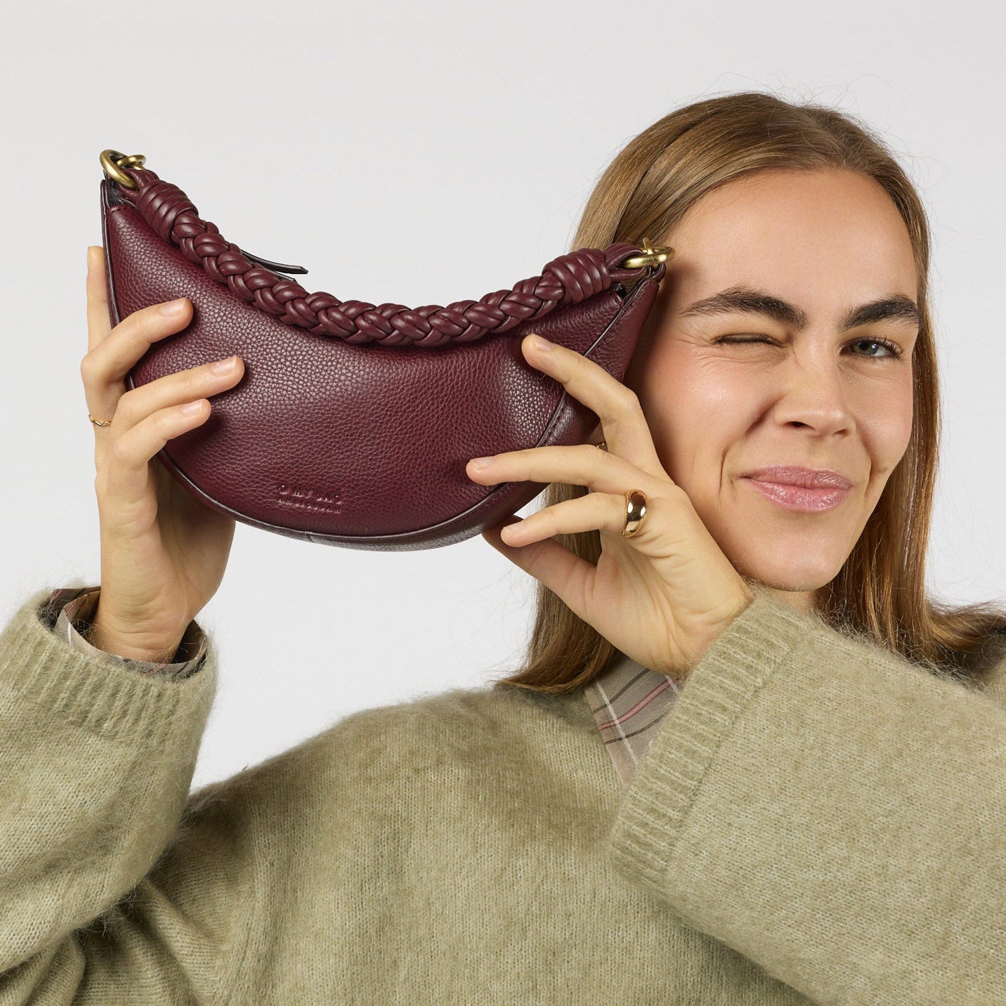 Leo Mini Tasche - Leder Dark Cherry mit 2 Straps