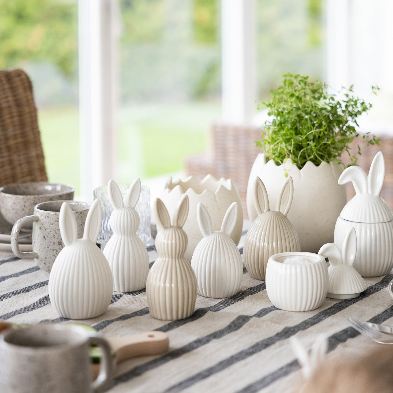 Osterdekoration Hase Meja - greige