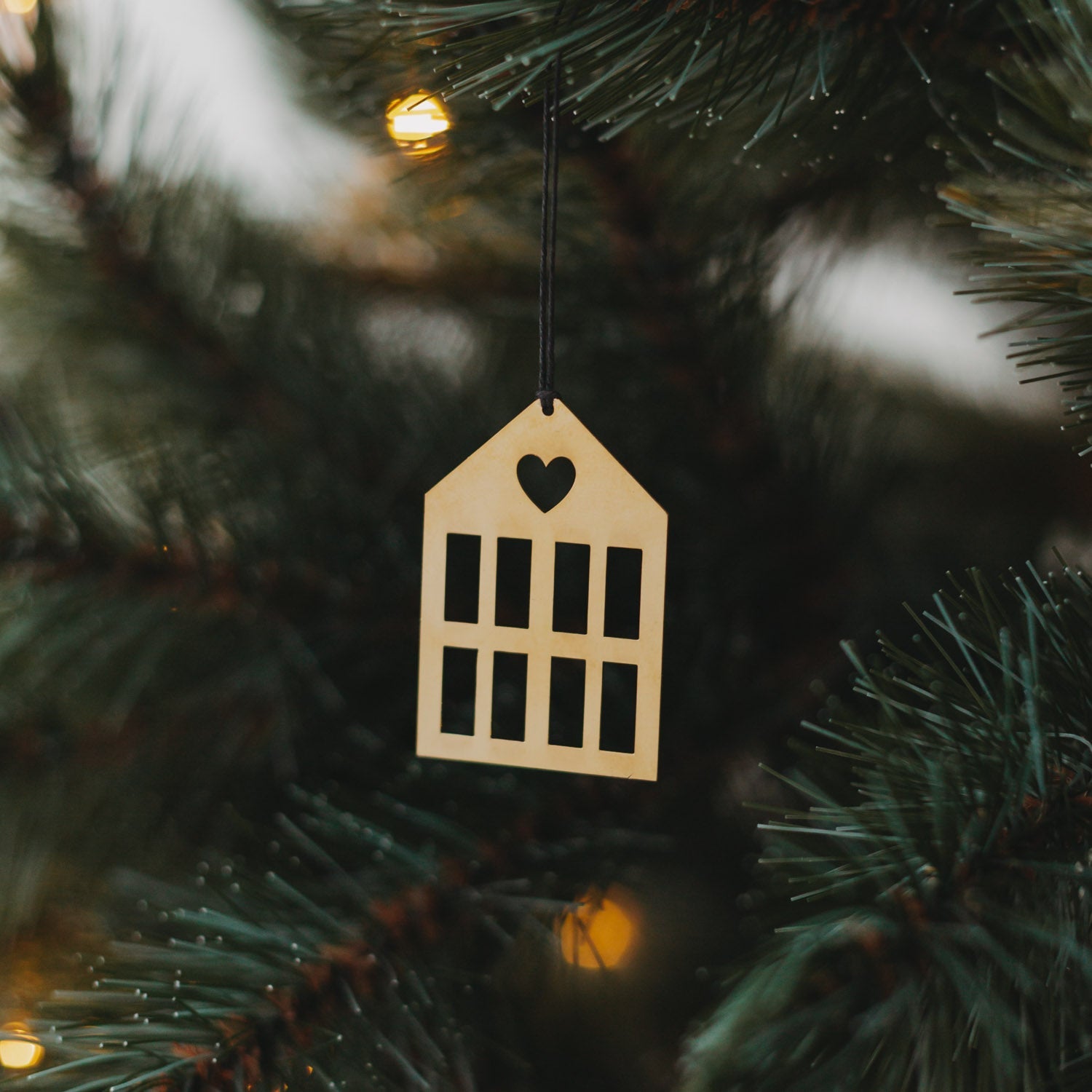 Metallanhänger Haus - gold