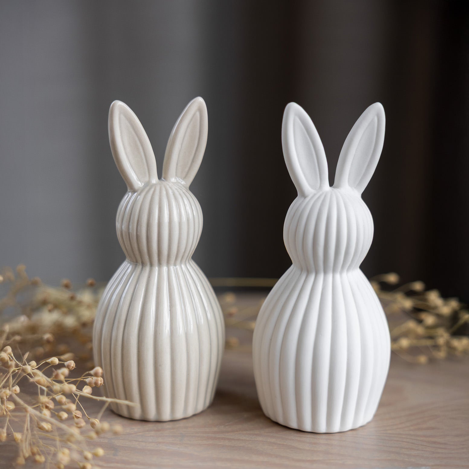 Osterdekoration Hase Mira - greige