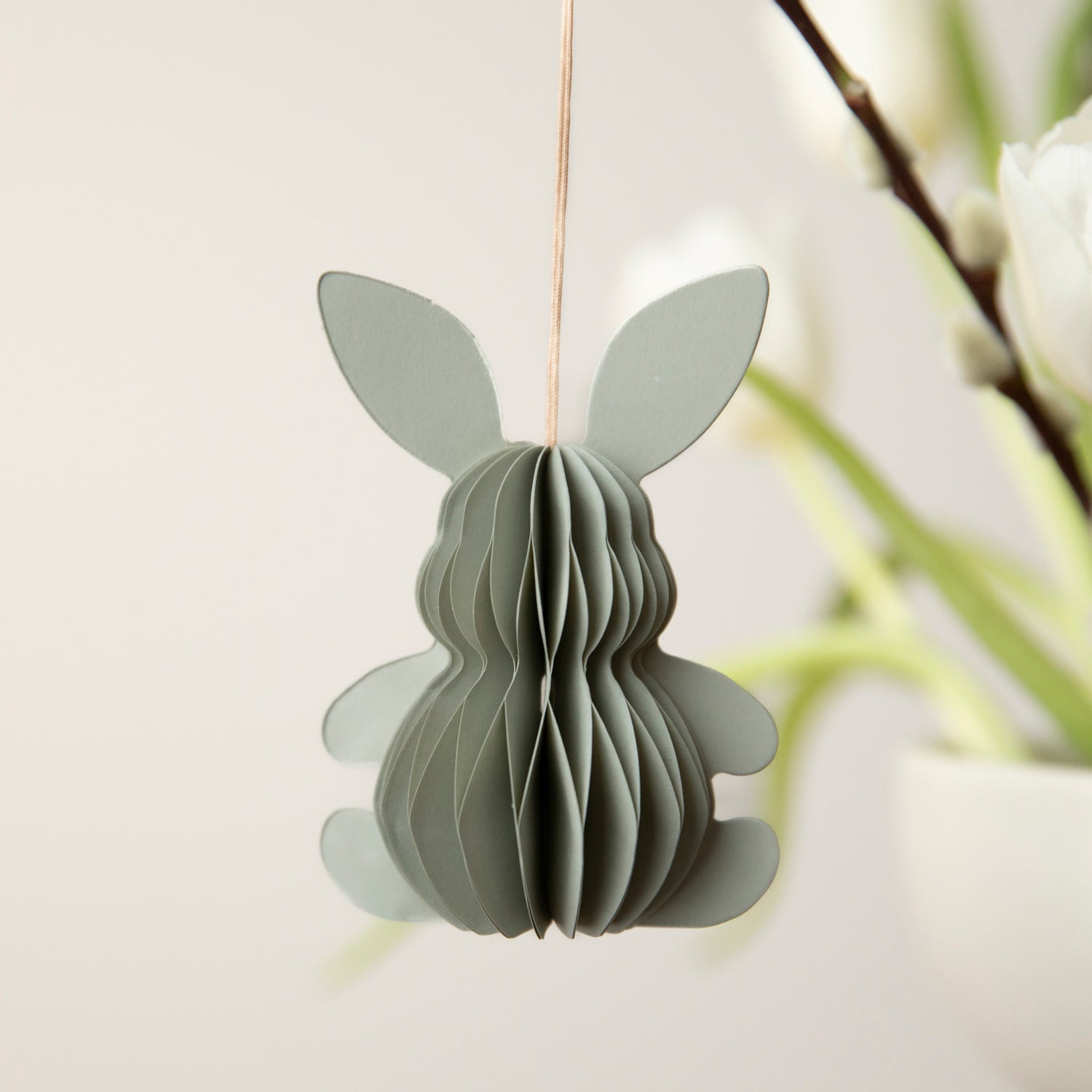 Papieranhänger Hase Nils - grau