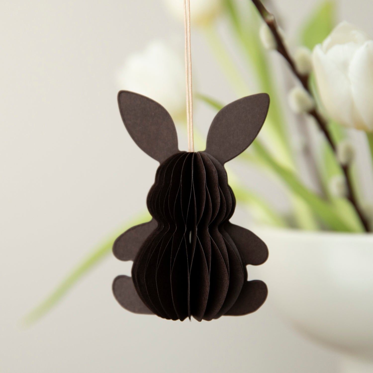 Papieranhänger Hase Nils - dunkelbraun