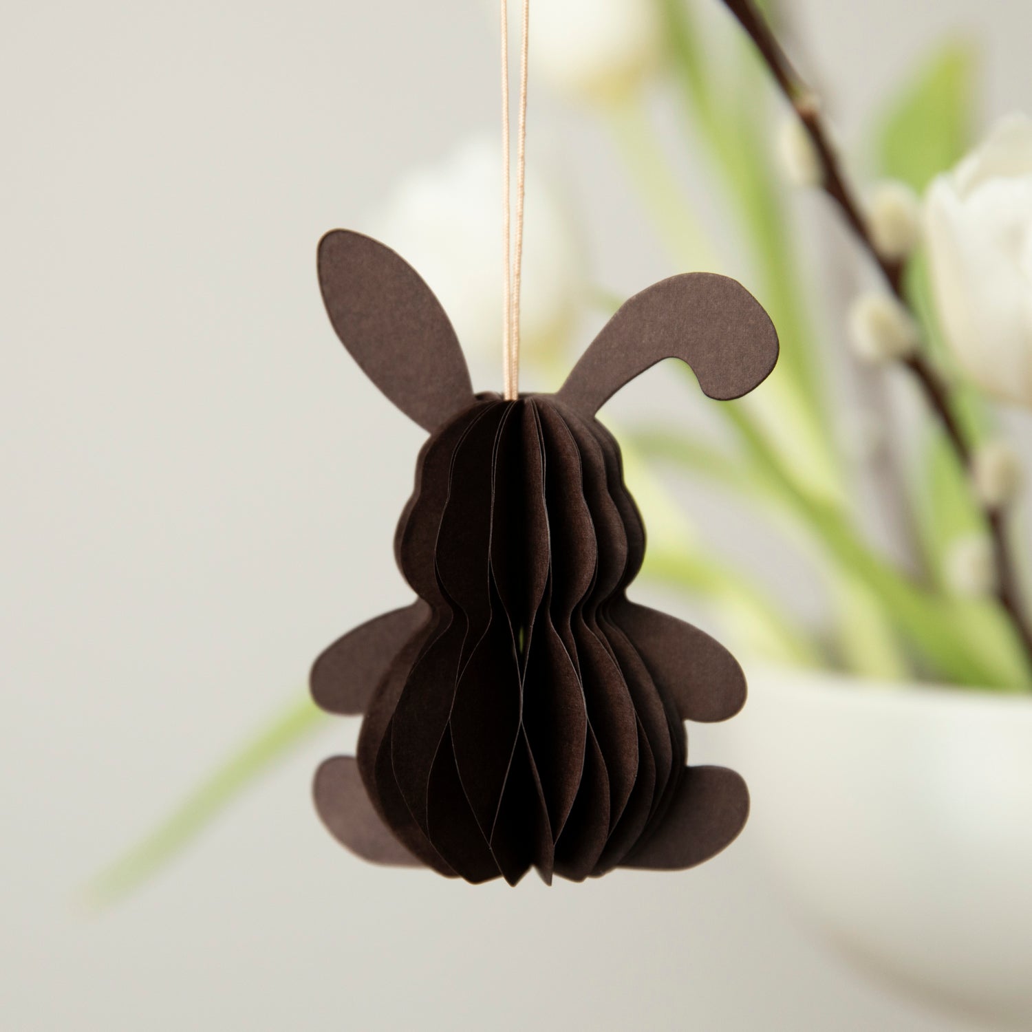 Papieranhänger Hase Lotte - dunkelbraun