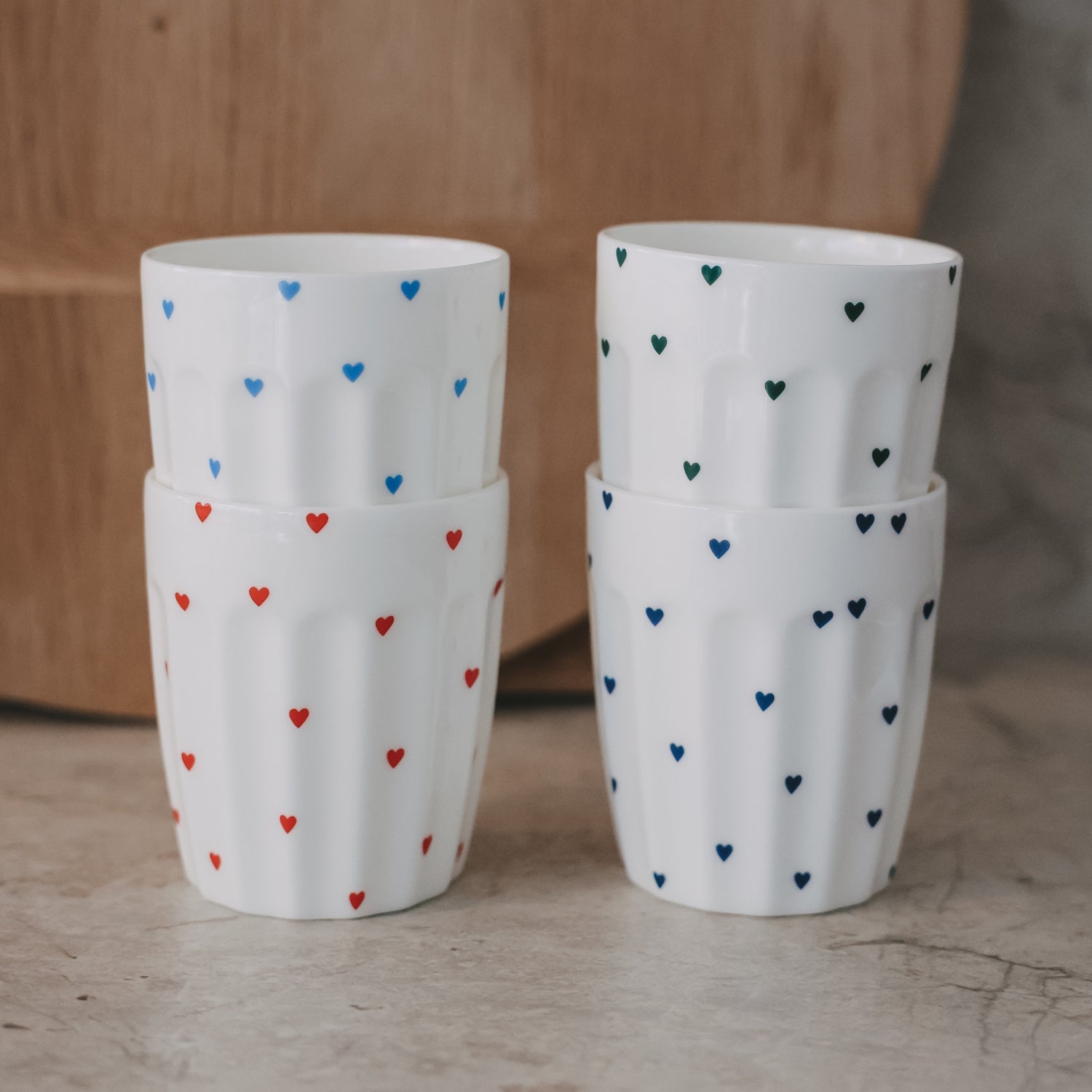 Becher kleine Herzen - hellblau