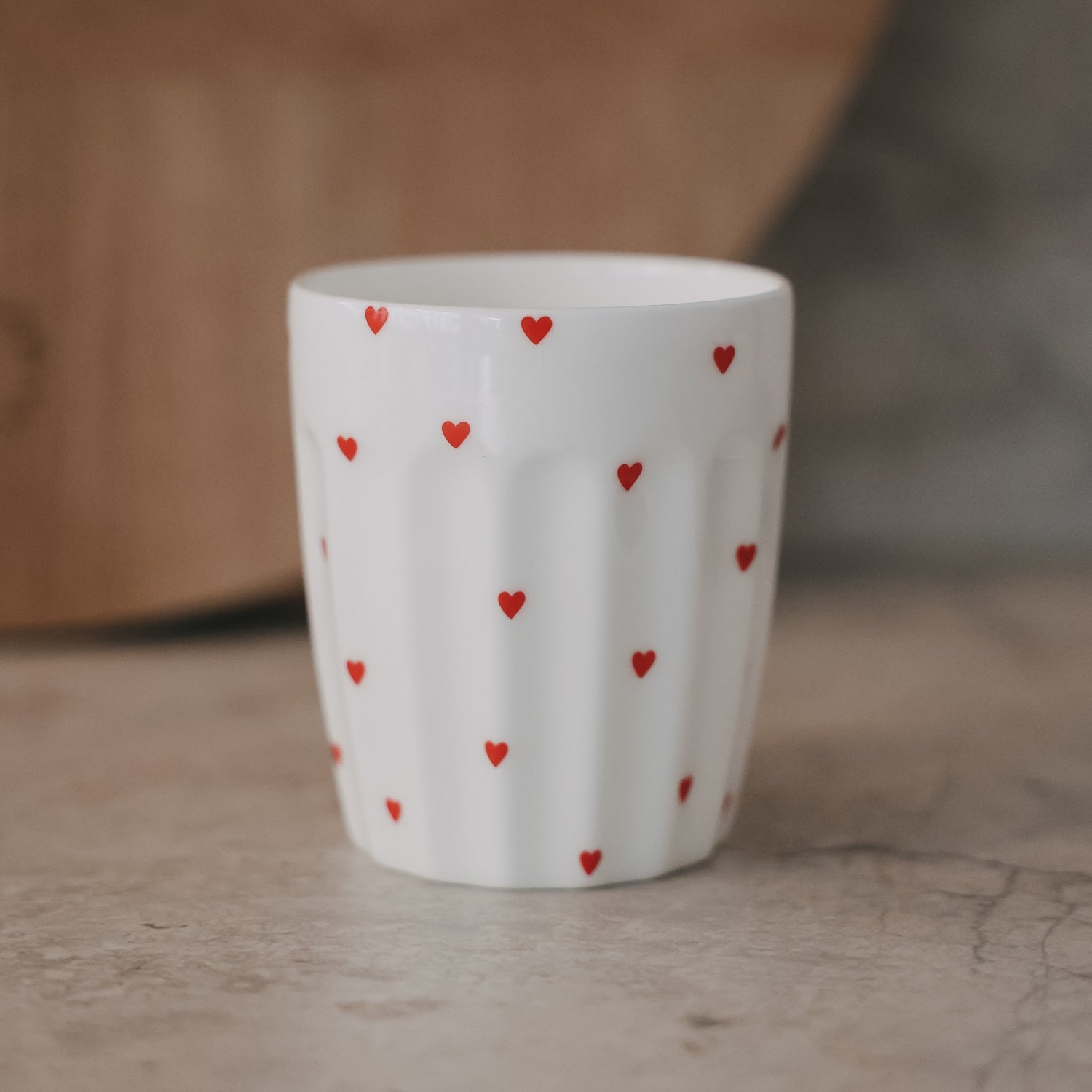 Becher kleine Herzen - rot