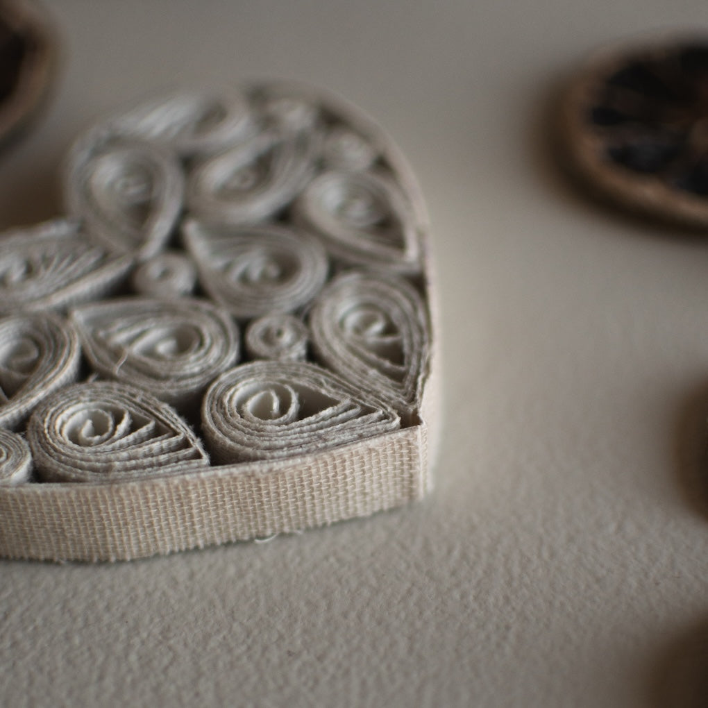 Dekoanhänger Paper Heart - creme