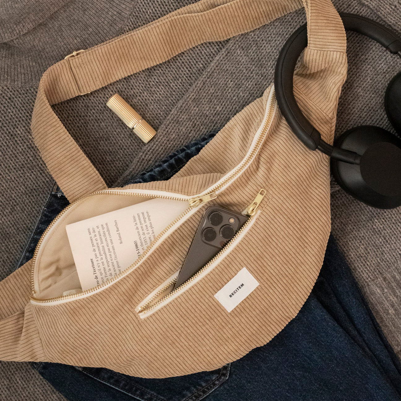 Arthur Bauchtasche Maxi - beige uni