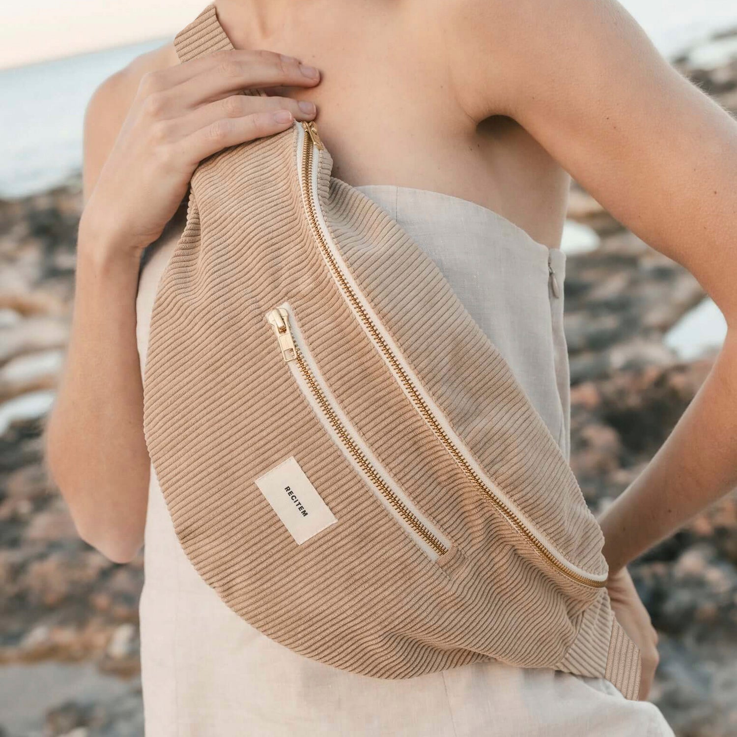 Arthur Bauchtasche Maxi - beige uni