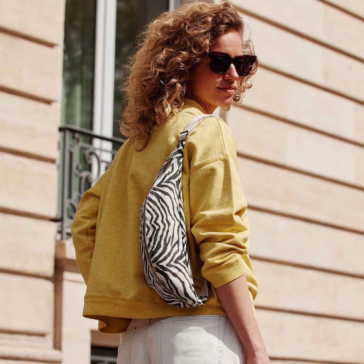 Bauchtasche aus Baumwolle - Zebra