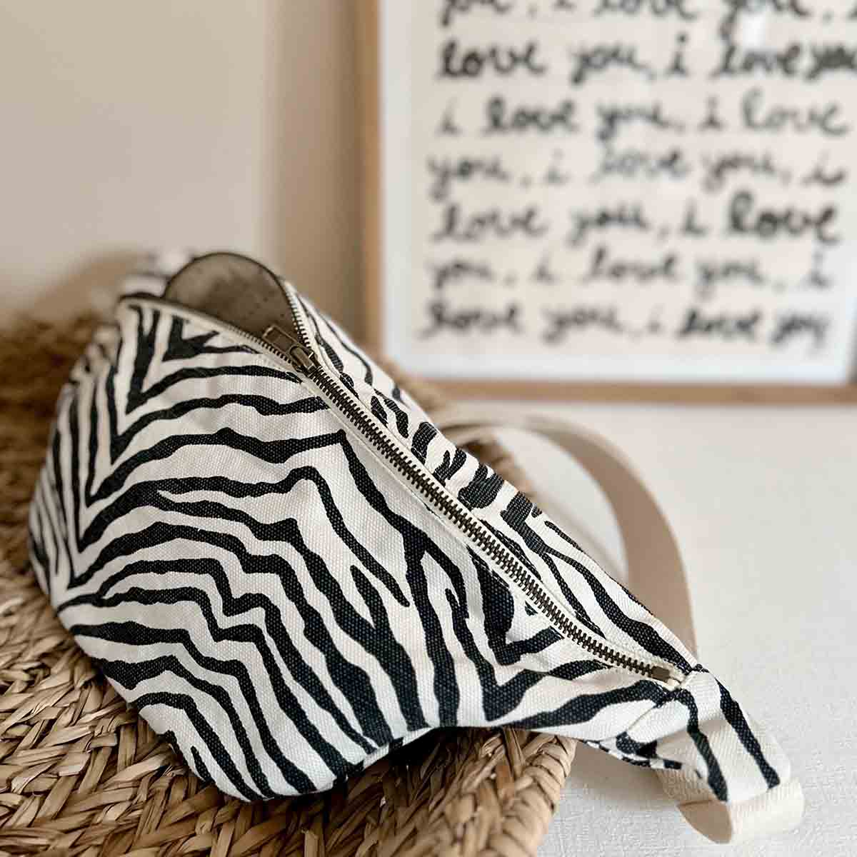 Bauchtasche aus Baumwolle - Zebra