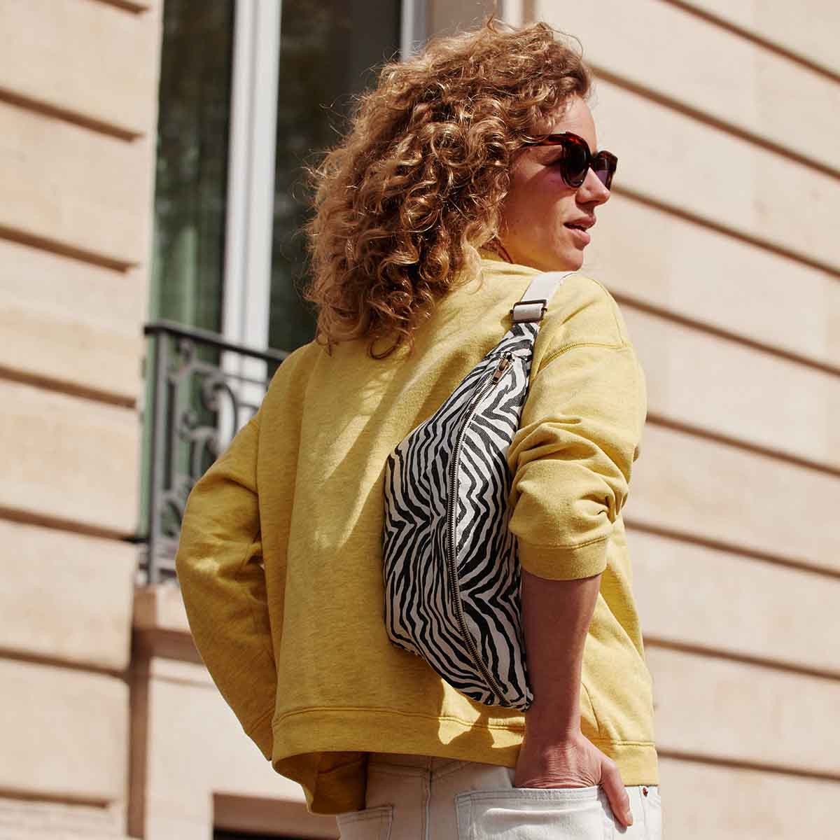Bauchtasche aus Baumwolle - Zebra