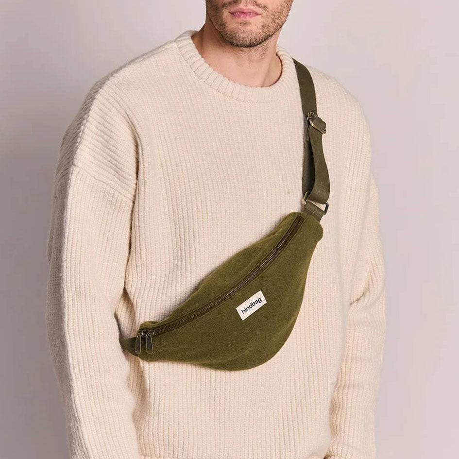 Olivia Bauchtasche - Wolloptik khaki