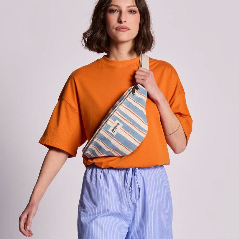 Olivia Bauchtasche - Streifen orange blau