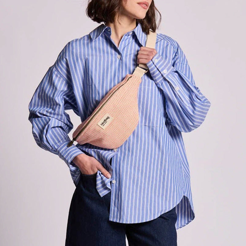 Olivia Bauchtasche - Geflecht coral