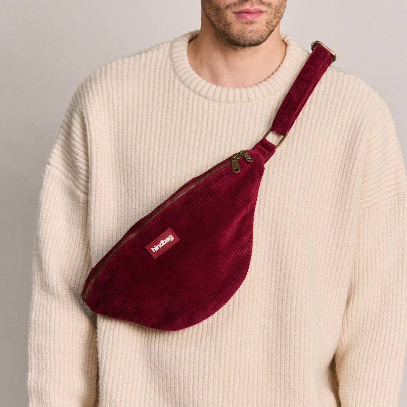 Sasha Bauchtasche - samt bordeaux