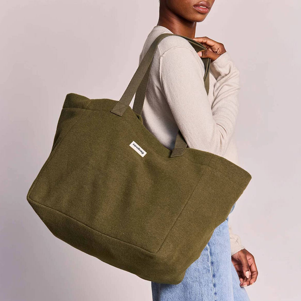 Claude Tragetasche - Wolloptik khaki