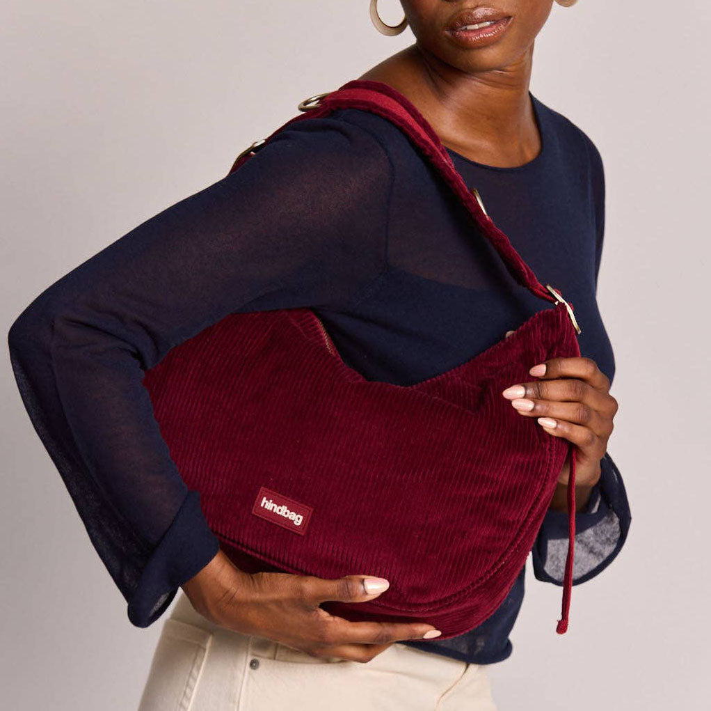 Bianca Schultertasche - samt bordeaux