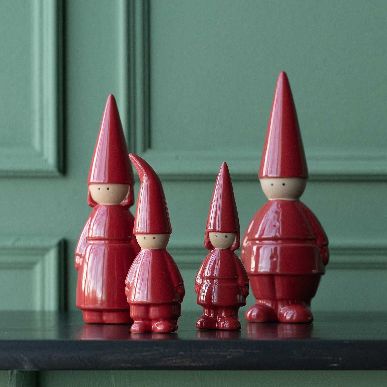 Dekofigur Familie Santa - rot