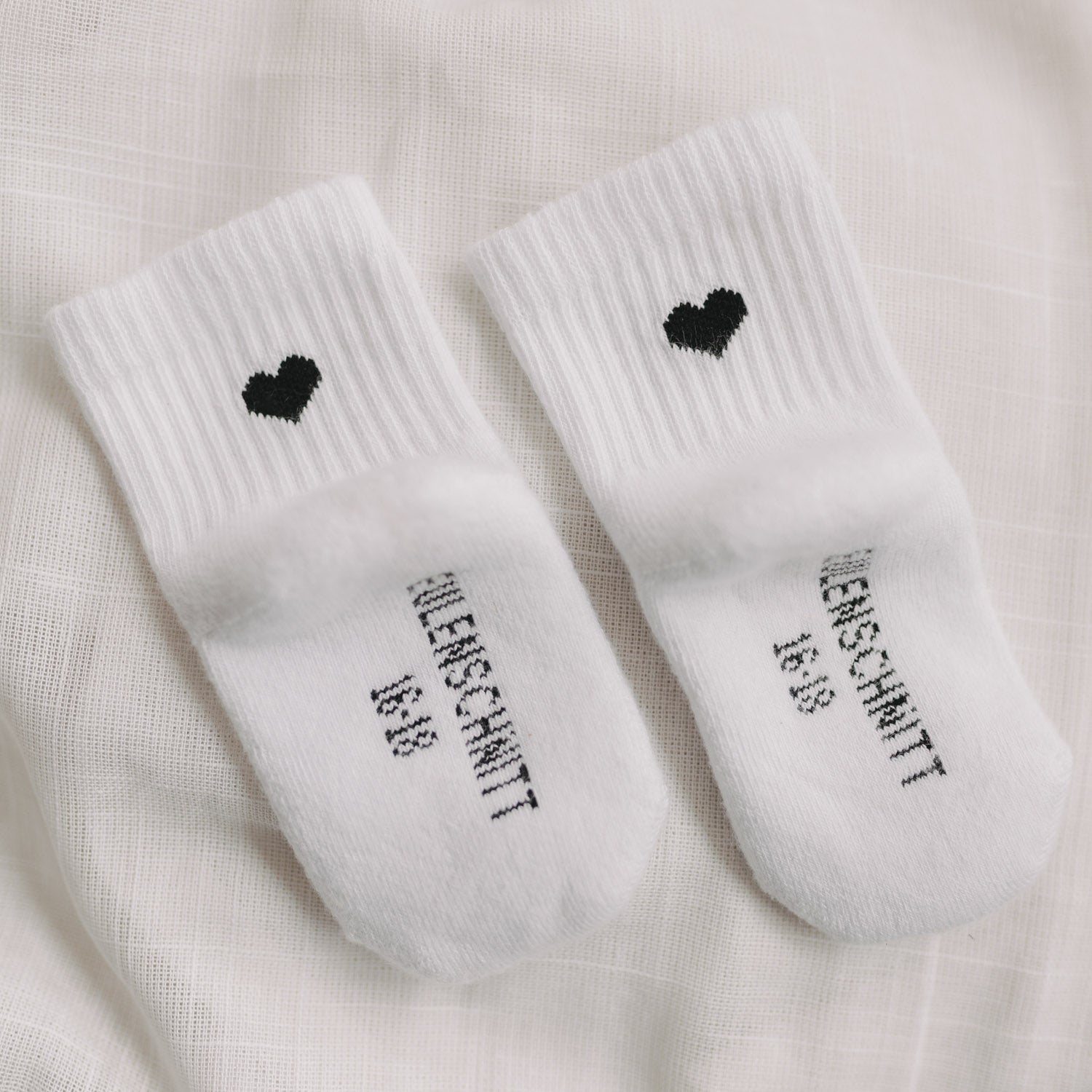 Babysocken Herz - schwarz
