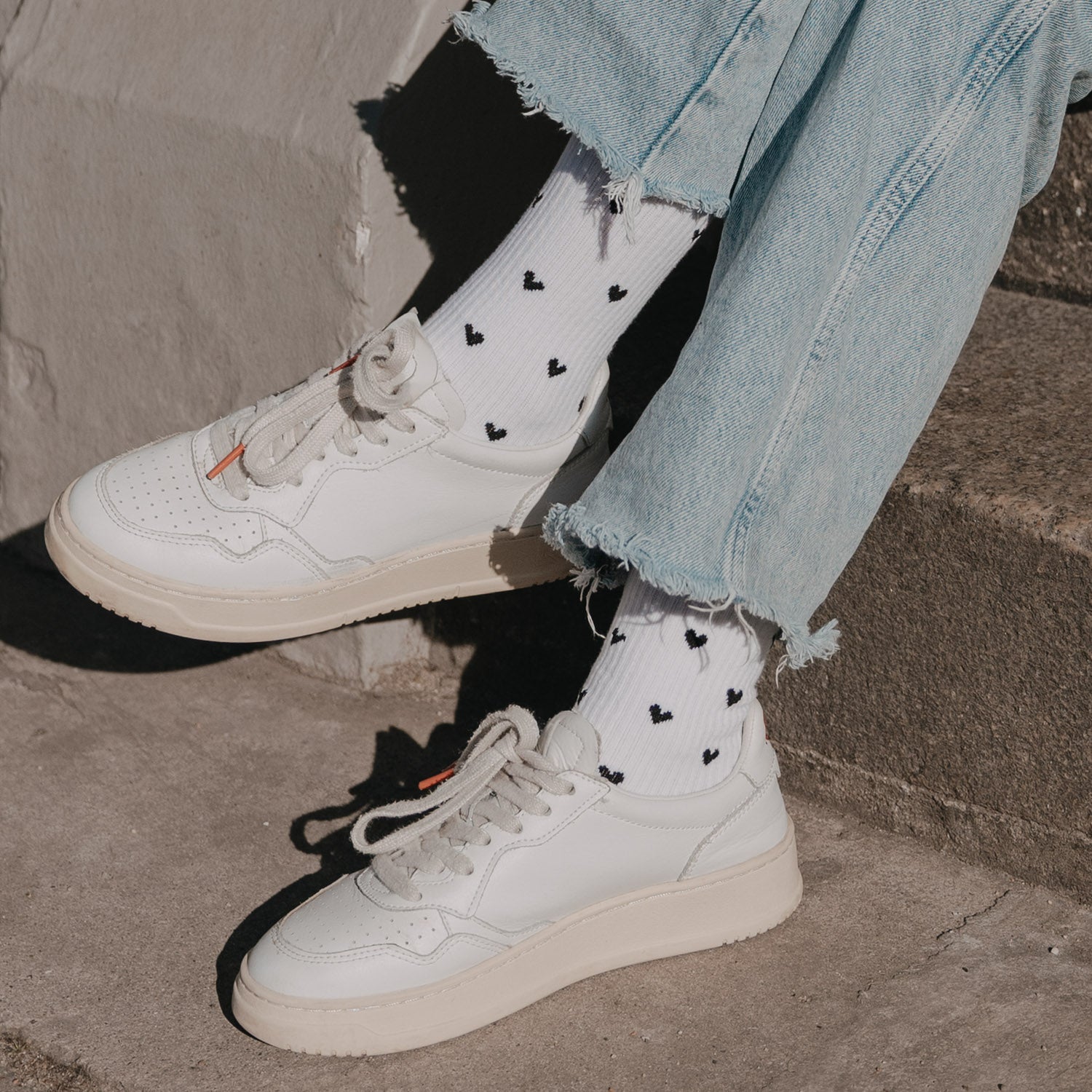 Socken - All over Herzen schwarz