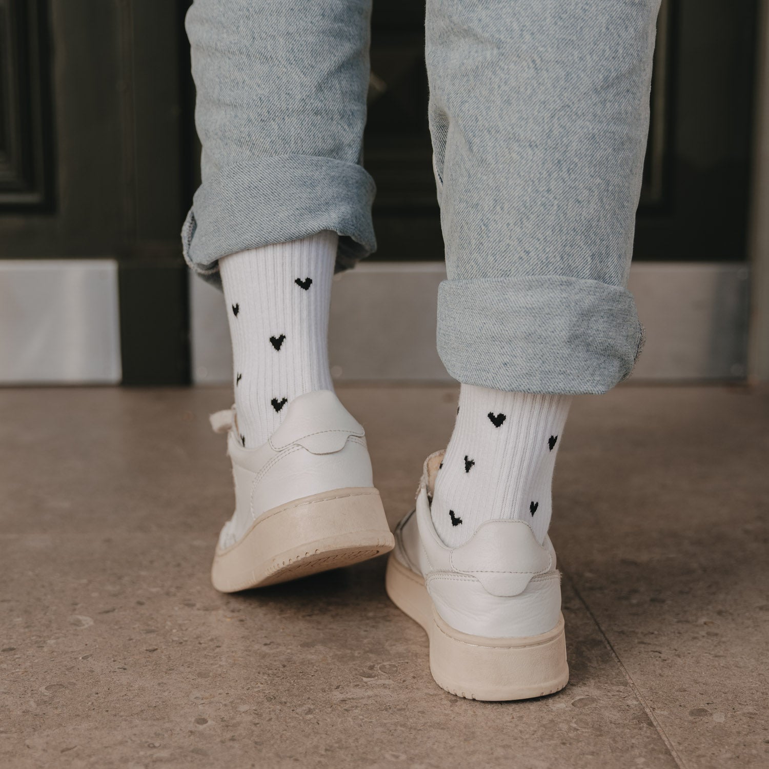 Socken - All over Herzen schwarz