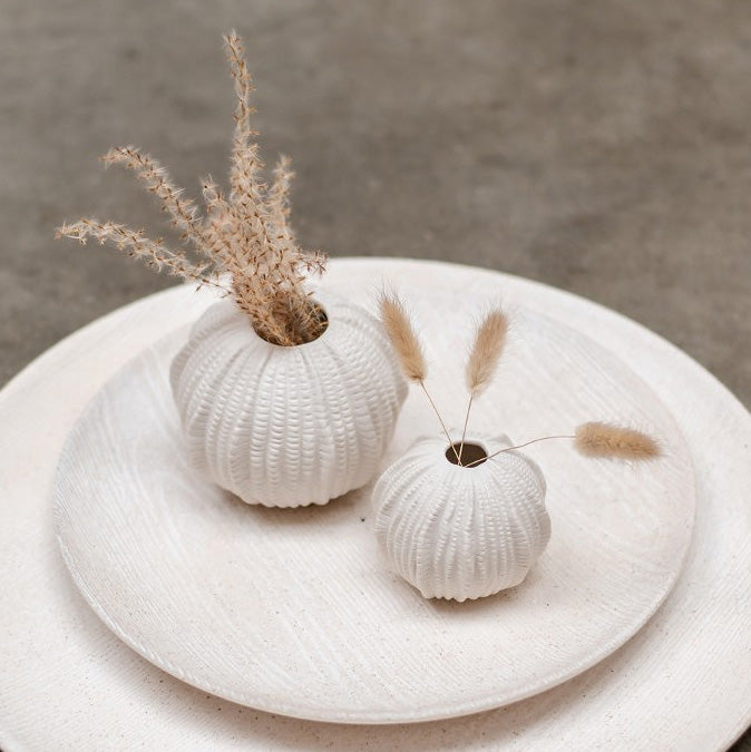 Vase Sea Urchin - weiß