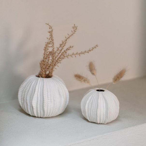 Vase Sea Urchin - weiß