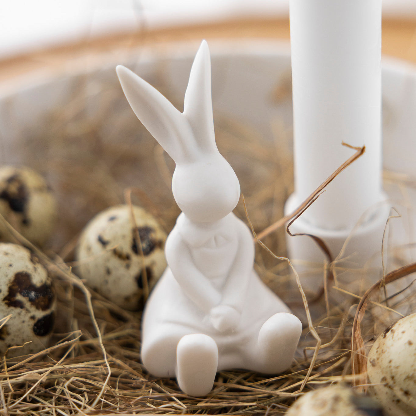 Osterdekoration Hase Sally - weiß